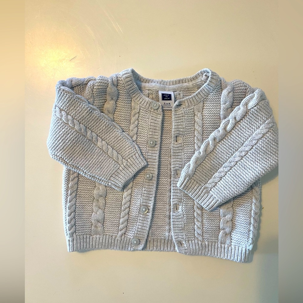 Janie and Jack grey boy/girl sweater 3-6 months